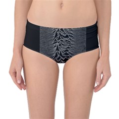 Grayscale Joy Division Graph Unknown Pleasures Mid-waist Bikini Bottoms by Sudhe