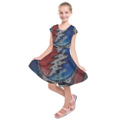 Grateful Dead Logo Kids  Short Sleeve Dress by Sudhe