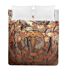 Queensryche Heavy Metal Hard Rock Bands Logo On Wood Duvet Cover Double Side (full/ Double Size)