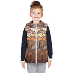 Queensryche Heavy Metal Hard Rock Bands Logo On Wood Kids  Hooded Puffer Vest by Sudhe