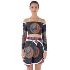 The Grateful Dead Off Shoulder Top With Skirt Set by Sudhe