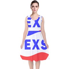 Sexsi Sexy Logo V-neck Midi Sleeveless Dress  by Sudhe