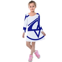 Sukhoi Aircraft Logo Kids  Long Sleeve Velvet Dress by Sudhe