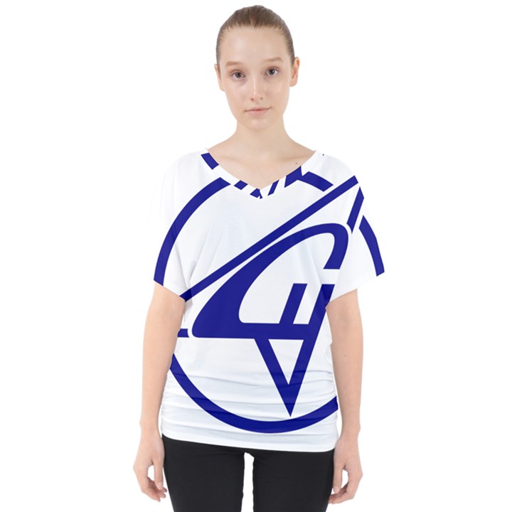 Sukhoi Aircraft Logo V-Neck Dolman Drape Top