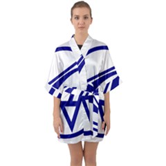 Sukhoi Aircraft Logo Quarter Sleeve Kimono Robe by Sudhe