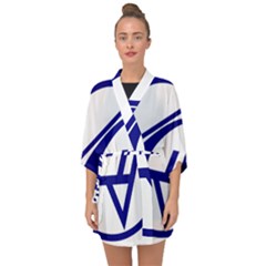 Sukhoi Aircraft Logo Half Sleeve Chiffon Kimono by Sudhe