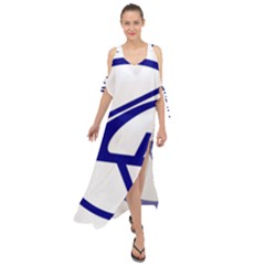 Sukhoi Aircraft Logo Maxi Chiffon Cover Up Dress