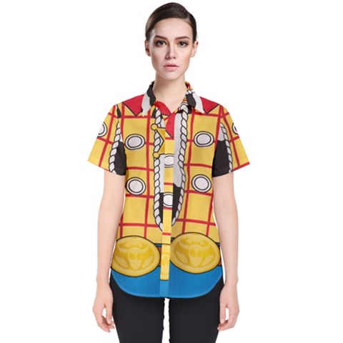 Woody Toy Story Women s Short Sleeve Shirt by Sudhe