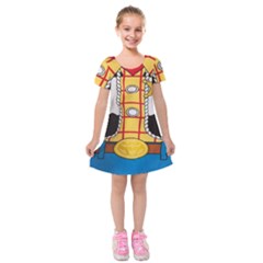 Woody Toy Story Kids  Short Sleeve Velvet Dress by Sudhe