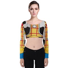 Woody Toy Story Velvet Long Sleeve Crop Top by Sudhe