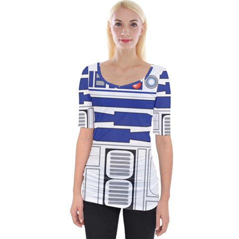 R2 Series Astromech Droid Wide Neckline Tee by Sudhe