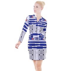 R2 Series Astromech Droid Button Long Sleeve Dress by Sudhe