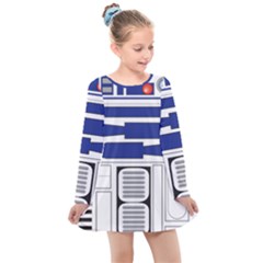 R2 Series Astromech Droid Kids  Long Sleeve Dress by Sudhe