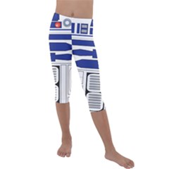 R2 Series Astromech Droid Kids  Lightweight Velour Capri Leggings  by Sudhe