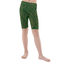 Circuit Board Electronics Draft Kids  Mid Length Swim Shorts by Pakrebo