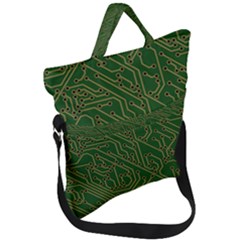 Circuit Board Electronics Draft Fold Over Handle Tote Bag by Pakrebo