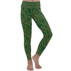 Circuit Board Electronics Draft Kids  Lightweight Velour Classic Yoga Leggings by Pakrebo