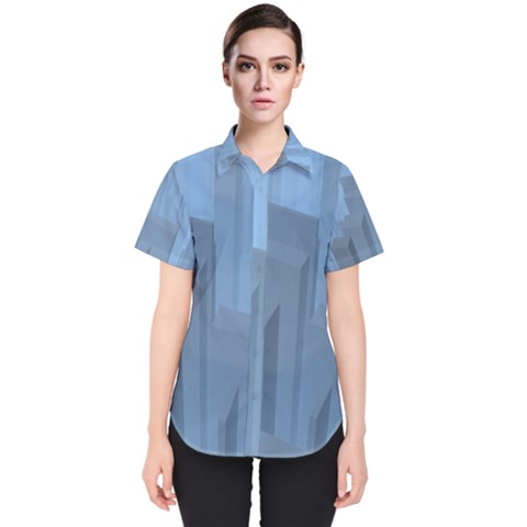 City Contemporary Modern Futuristic Women s Short Sleeve Shirt by Pakrebo