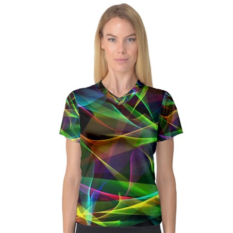 Colors Fiesta Festive Celebration V-neck Sport Mesh Tee by Pakrebo