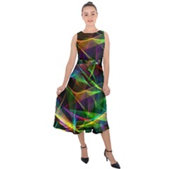 Colors Fiesta Festive Celebration Midi Tie-back Chiffon Dress by Pakrebo