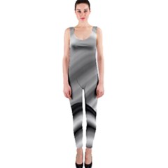 Waves Black And White Modern One Piece Catsuit by Pakrebo