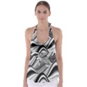 Waves Black And White Modern Babydoll Tankini Top View1