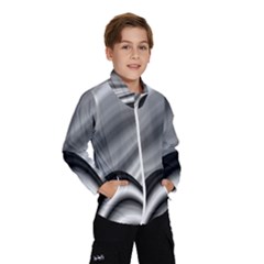 Waves Black And White Modern Windbreaker (kids) by Pakrebo