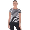 Waves Black And White Modern Short Sleeve Sports Top  View1