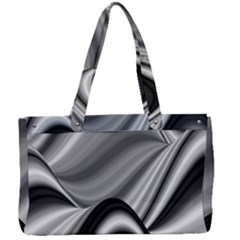 Waves Black And White Modern Canvas Work Bag