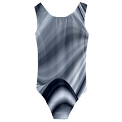 Waves Black And White Modern Kids  Cut-out Back One Piece Swimsuit by Pakrebo