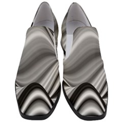 Waves Black And White Modern Slip On Heel Loafers