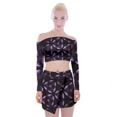 Digital Art Art Artwork Abstract Off Shoulder Top With Mini Skirt Set by Pakrebo