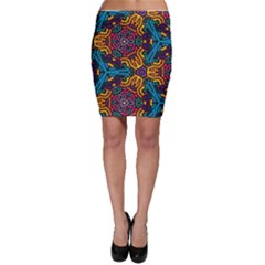 Grubby Colors Kaleidoscope Pattern Bodycon Skirt by Pakrebo