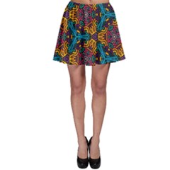 Grubby Colors Kaleidoscope Pattern Skater Skirt by Pakrebo