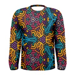 Grubby Colors Kaleidoscope Pattern Men s Long Sleeve Tee by Pakrebo