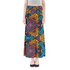 Grubby Colors Kaleidoscope Pattern Full Length Maxi Skirt by Pakrebo