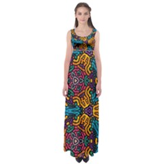 Grubby Colors Kaleidoscope Pattern Empire Waist Maxi Dress by Pakrebo