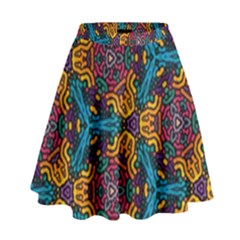 Grubby Colors Kaleidoscope Pattern High Waist Skirt by Pakrebo