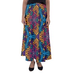 Grubby Colors Kaleidoscope Pattern Flared Maxi Skirt by Pakrebo