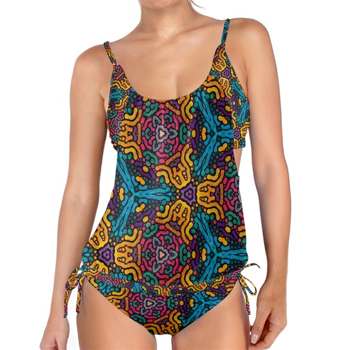 Grubby Colors Kaleidoscope Pattern Tankini Set