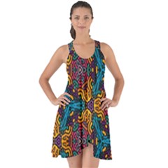 Grubby Colors Kaleidoscope Pattern Show Some Back Chiffon Dress by Pakrebo