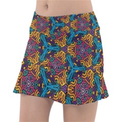 Grubby Colors Kaleidoscope Pattern Tennis Skirt by Pakrebo