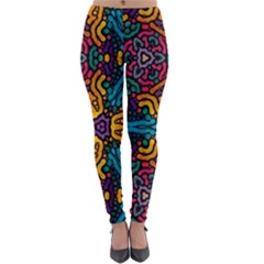 Grubby Colors Kaleidoscope Pattern Lightweight Velour Leggings by Pakrebo