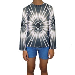 Abstract Fractal Pattern Lines Kids  Long Sleeve Swimwear by Pakrebo