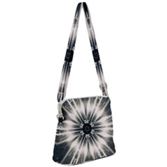 Abstract Fractal Pattern Lines Zipper Messenger Bag