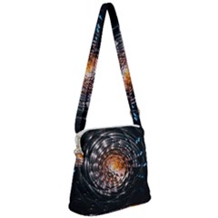 Abstract Fractal Pattern Galaxy Zipper Messenger Bag