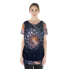 Abstract Fractal Pattern Galaxy Skirt Hem Sports Top by Pakrebo