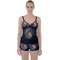 Abstract Fractal Pattern Galaxy Tie Front Two Piece Tankini by Pakrebo