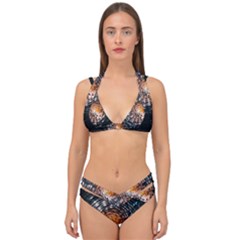 Abstract Fractal Pattern Galaxy Double Strap Halter Bikini Set by Pakrebo