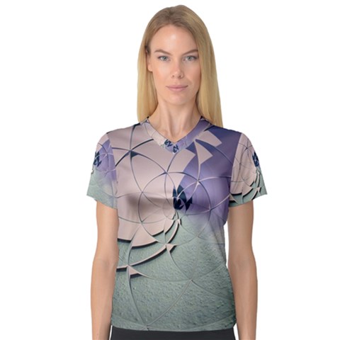 Digital Art Art Artwork Abstract V-neck Sport Mesh Tee by Pakrebo